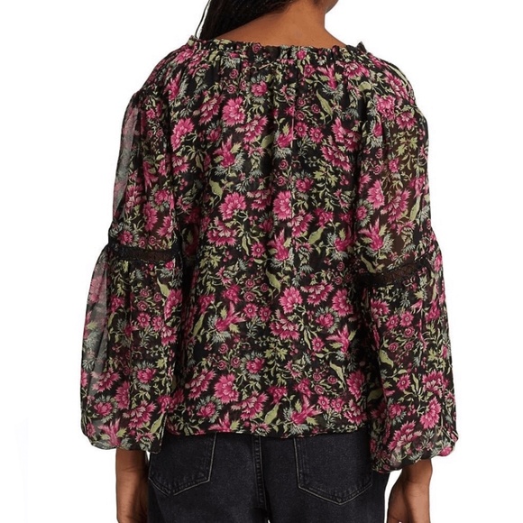 MISA Los Angeles Floral Flowy Flare Sleeve Blouse - Picture 2 of 13